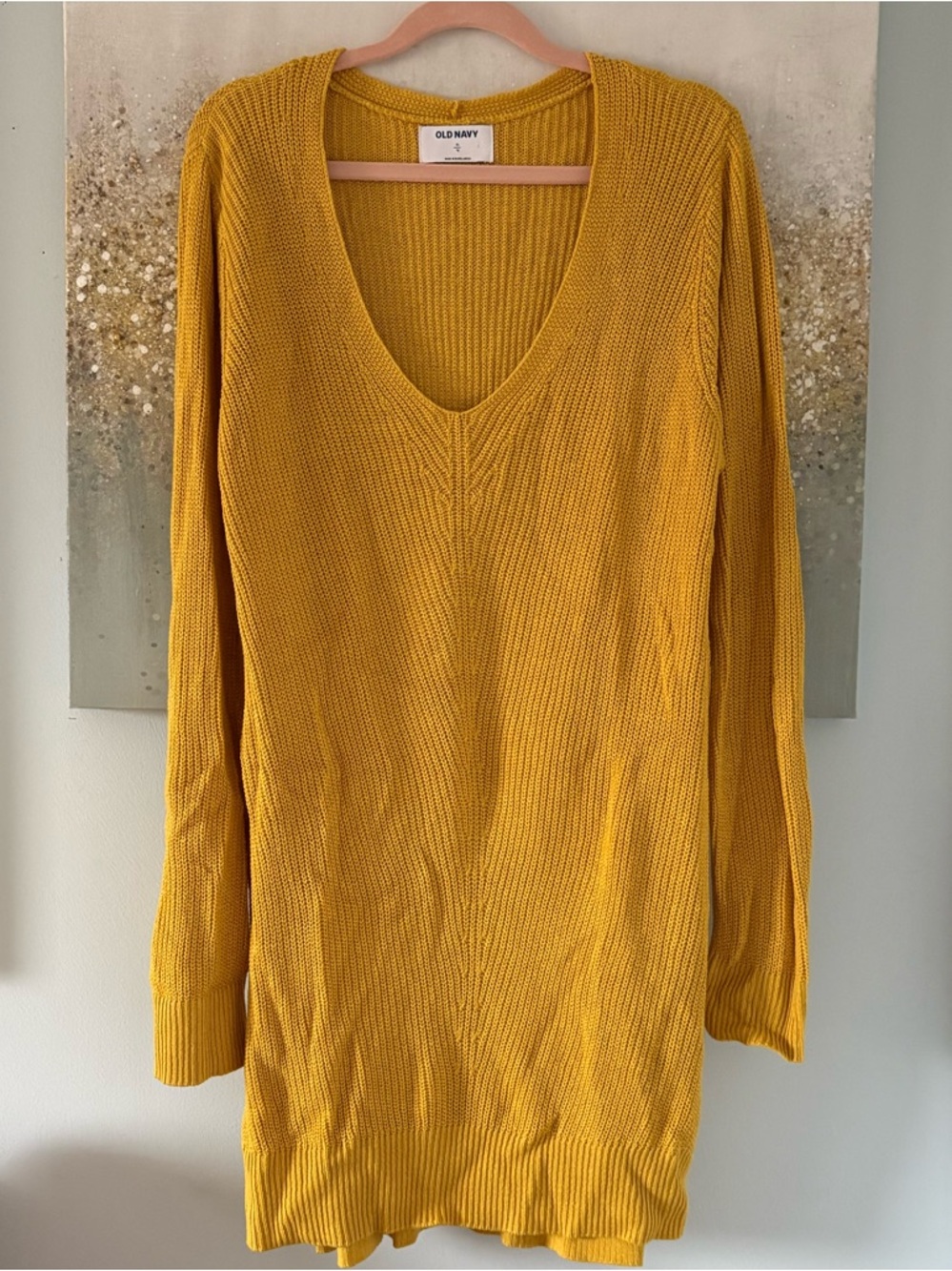 Old Navy Yellow Ribbed V-Neck Sweater (NWT) - Picture 4 of 16